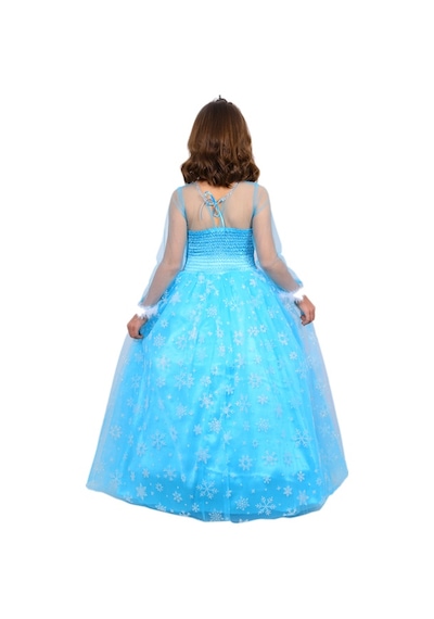 Butikhappykids Prenses Elsa Kostümü Uzun Kollu Elsa Kostümü 1-12 Yaş Mavi