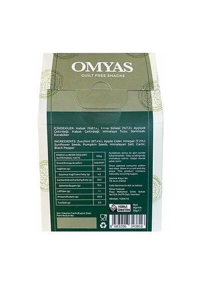 Omyas Elma Sirkeli Kurutulmuş Kabak Cips 285 ML