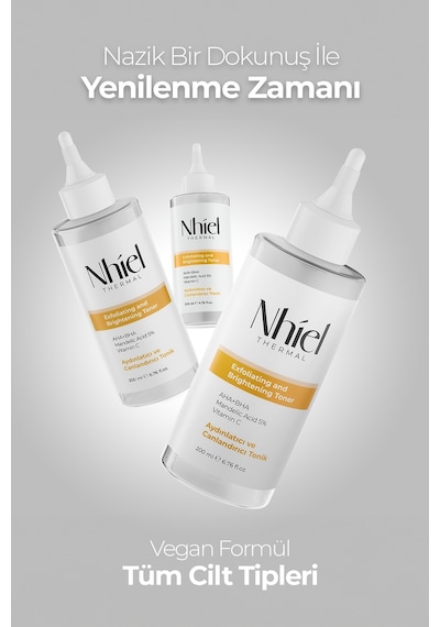 Nhiel Thermal Gözenek Sıkılaştırıcı ve Ton Eşitleyici Tonik 200 ml | %5 Mandelik Asit + Salisilik Asit