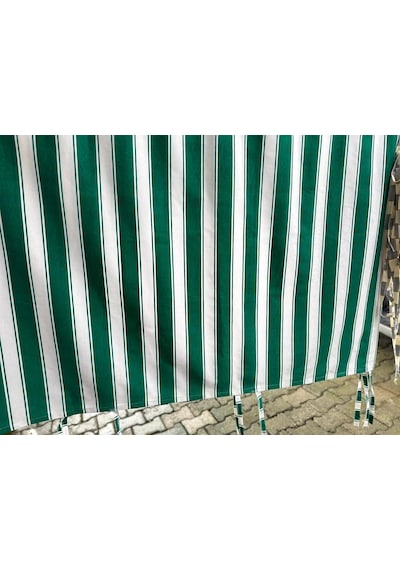 Nivemeshome Branda Yeşil - Beyaz Balkon Perdesi
