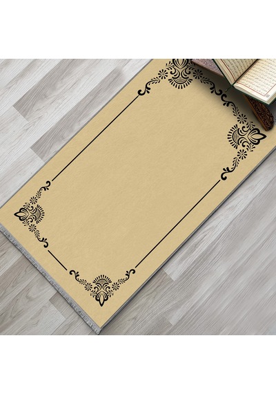 Evaşk Namazlık Dokuma Halı Kaymaz Muslumana Seccade80 x 130 Açık Kahverengi EVASK806H80