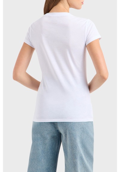 Armani Exchange Bayan T Shirt 8nytab Yjg3z 1000 Beyaz Beyaz