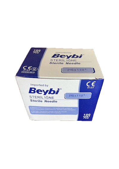 Beybi 21g X 11/2 Steril yeşil Iğne Ucu 100 Adet x 6 Kutu