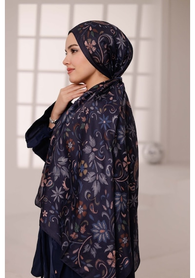 Mimiyum Rüya Desen-soft Şal Lacivert Çok Renkli