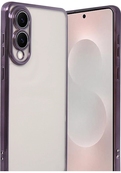 Samsung Uyumlu Galaxy S25 Edge Kamera Korumalı Lensli Silikon Mor\
