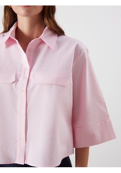 Lcw Vision Pembe Loose Fit Kadın Gömlek