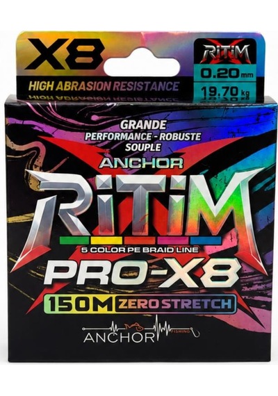 İp Örgü Misina - 8 Kat - Anchor Ritim X8 - 150mt - Ebruli - 0.20mm