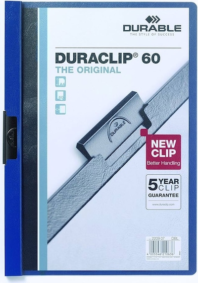 Durable 2209 Duraclip 60 25 Sayfa Kapasiteli Sıkıştırmalı Dosya Lacivert Renk Lacivert