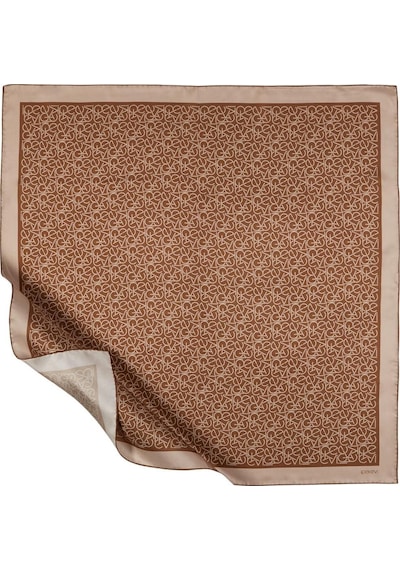 İpekevi Twill İpek Eşarp - Typo Monogram - Camel - Fondöten