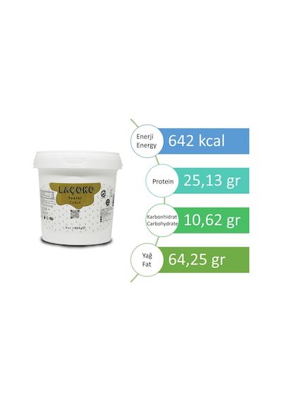 Laçoko Şekersiz Katkısız Vegan İnce Öğütülmüş Susam Tahin Kova 1 KG