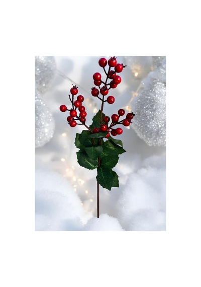 4 Adet 60 Cm Yılbaşı Kokina Kırmızı Berry Sapları Noel Berry Dalları