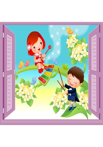 Çocuk Odası Bebek Odası Pencere Poster Duvar Kağıdı Müzisyen
