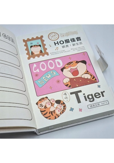 Bakgelal Sevimli Kaplan Tasarımlı Lucky Tiger Manyetik Klipsli Hediyelik Defter Ve Günlük - 9049999741694 Çok Renkli