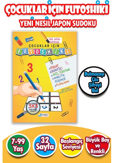 Çocuklar İçin Zeka & Dikkat Güçlendiren FUTOSHİKİ Başlangıç Düzey Yeni Nesil JAPON SUDOKU 7-99 Yaş