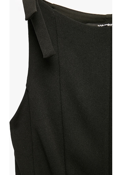 Koton Krep Scuba Kumaş Fiyonk Detaylı Kayık Yaka Kolsuz Peplum Bluz Siyah 7wak10045ek