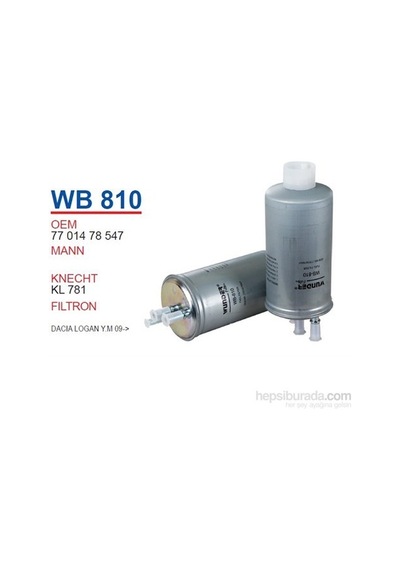 Wunder DACIA LOGAN Y.M 09-> Mazot Filtresi OEM NO: 7701478547