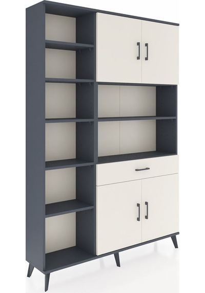 Arges Dolap 10 Raflı Tek Çekmeceli 4 Kapaklı 132x30x195 Antrasit-aytaşı/aytaşı Aytası/aytası Arges Dolap 10 Raflı Tek Çekmeceli 4 Kapaklı 132x30x195 Antrasit-aytaşı/aytaşı Aytası/aytası