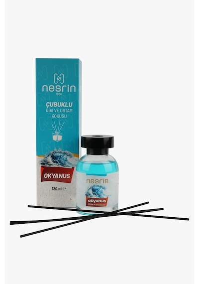 Nesrin 120 Ml Çubuklu Oda Kokusu Okyanus Bambu Koku, Kalıcı Ortam Kokusu Ve Dekoratif Cam Şişe - Md86908214ok