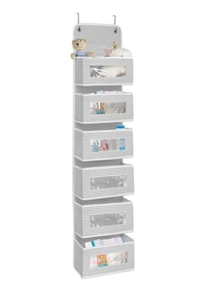 6 Katlı Kapı Arkası Düzenleyici Raf Bebek Eşyası Çocuk Odası Banyo Organizer Gri - Beyaz Çizgili Diğer 6 Katlı Kapı Arkası Düzenleyici Raf Bebek Eşyası Çocuk Odası Banyo Organizer Gri - Beyaz Çizgili Diğer