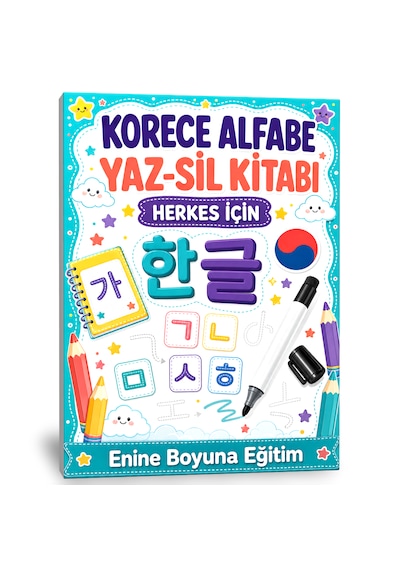 Korece Alfabe Yaz-sil Kitabı Herkes İçin