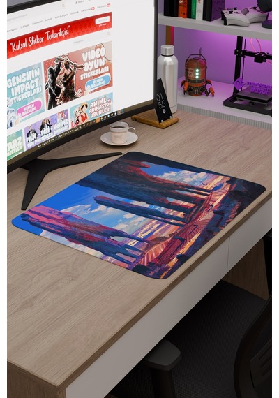Dijital Çölde Sütunlar V3 48x40 Xl Gaming Kauçuk Kaymaz Taban Mouse Pad Fare Altlığı