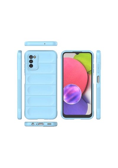 Gld-spt- Newface Samsung Uyumlu Galaxy A03s Kılıf Optimum Silikon - Sky Blue