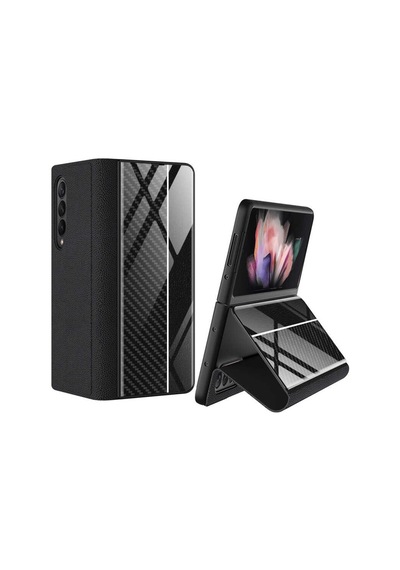 Galaxy Z Fold 3 Kılıf Zore Droga Kılıf Siyah-Beyaz