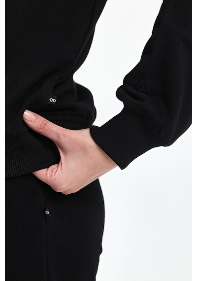 Odda Bisiklet Yaka İnce Sweatshirt Siyah