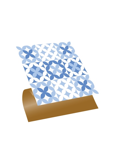 Tink KENDİNDEN YAPIŞKANLI MAVİ ÇİÇEK DESENLİ PVC KARO 30X30 CM