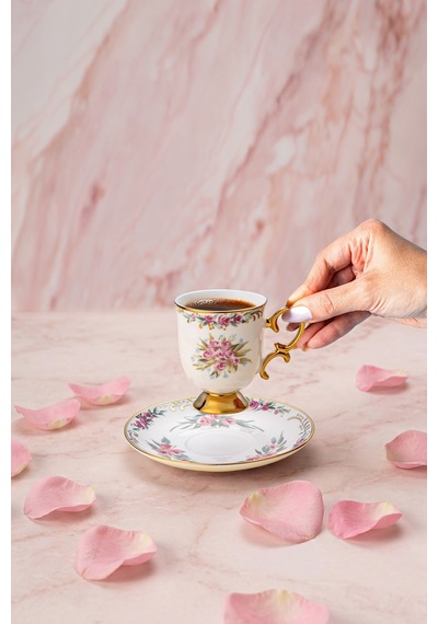 Emsan Rose 6 Kişilik Kahve Fincan Takımı 80 Ml Multicolor