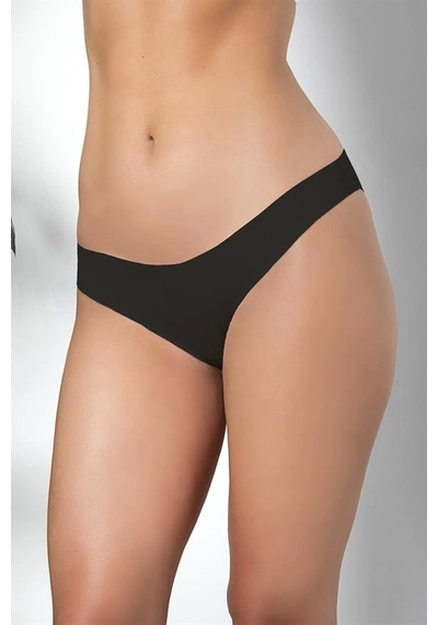 Fevien 3'lü Dikişsiz, İz Yapmaz, Lazer Kesim, Slip Külot Siyah Brf21261 Siyah