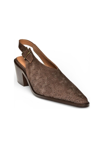 Fox Shoes Y654300402 Kahverengi Hakiki Deri Süet Klın Topuklu Kadın Ayakkabı Kahverengi