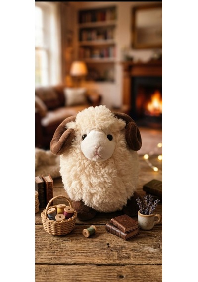 Peluş Kuzu 30 Cm Krem-kahverengi