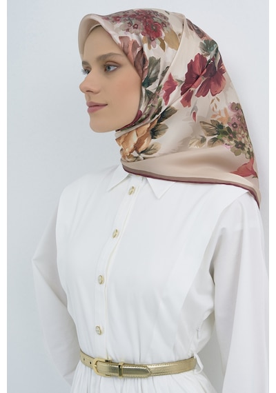 Armine Saf İpek Sura Eşarp-2026 İlkbahar-yaz- 952000d Vizon