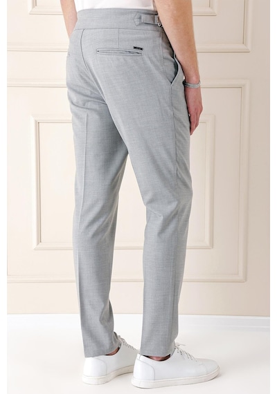 Efor Comfort Fit Çift Pile Yandan Tokalı Yüksek Bel Casual Gri Pantolon P 1153 Gri