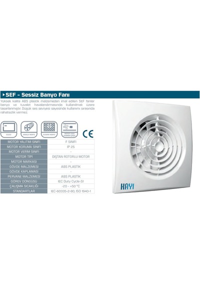 Kayıtes 100'lük Sessiz Banyo Fanı 90 M3/H