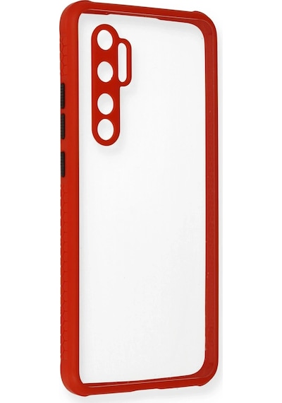 Cosmotex Newface Xiaomi Mi Note 10 Lite Kılıf Miami Şeffaf Silikon - Kırmızı