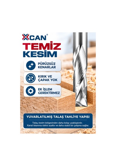 Kompresyon Spiral Freze Ucu Ø6 Mm 6 Mm Şaft 22 Mm Kesim