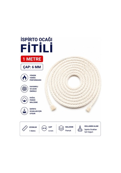 İspirto Ocağı Fitili 1 Metre Çap: 6 Mm