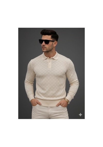 Pantoloncu Ali Polo Yaka Kazak Krem