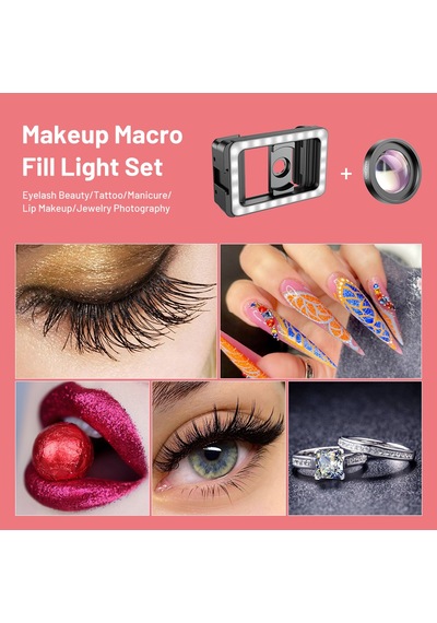 Apexel M15 Dolgu Işıklı Makro Lens