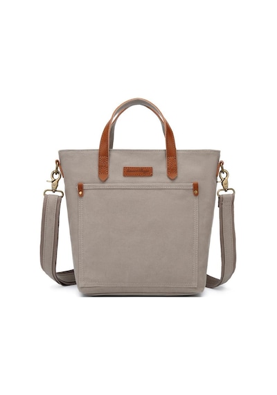 Kanvas Kumaş Kadın Çantası Elden Tutmalı Smart Bags 1328 Gri