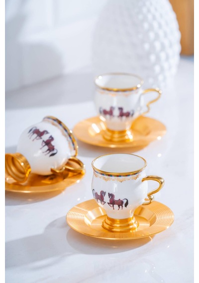 Acar Jasmine 6 Kişilik Kahve Fincanı Takımı - 90 Ml Beyaz