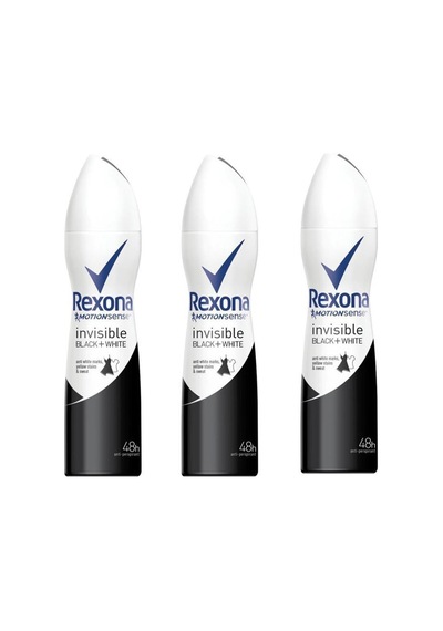 Rexona Invisible Black&White Kadın Sprey Deodorant 150 ML x 3