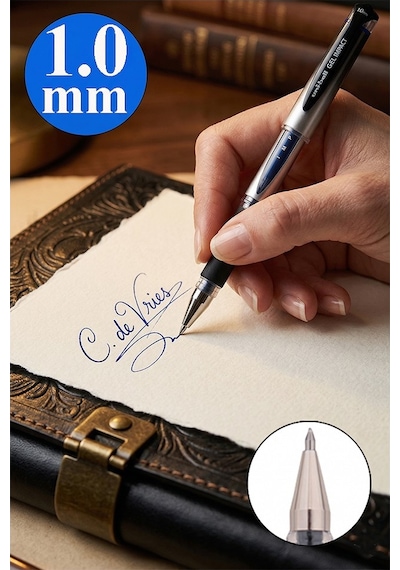 Siyah İmza Kalemi 5 Adet Uniball Gel İmpact 1.0 Mm Roller Pilot Kalem Um-153s Roller Uçlu Likit Mürekkepli Pilot Kalem