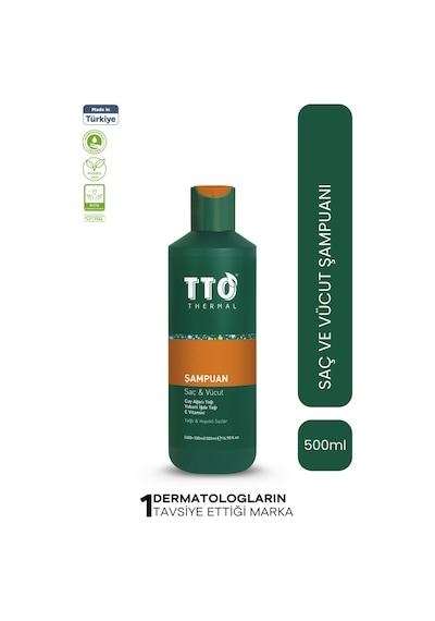 Tto Saç Ve Vücut Şampuanı 500 Ml Yeşil Çay Ağacı Yağı / Tea Tree Oıl