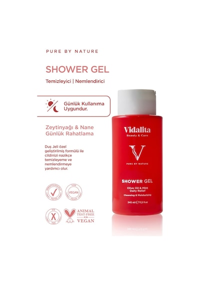 Vidalita Beauty & Care Olive Oil Zeytinyağlı Nemlendirici Ve Besleyici Duş Jeli 340 ML