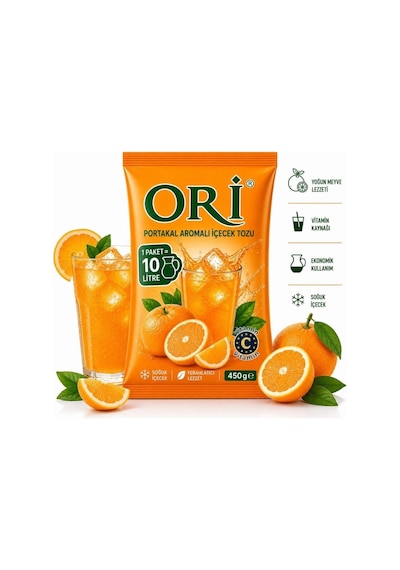 Ori Portakal Aromalı Soğuk Şerbetlik İçecek Tozu 450 Gr