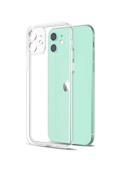 Apple Uyumlu iPhone 12  Silikon Kılıf - Kamera Korumalı Esnek Tam Koruma Kapak - Şeffaf