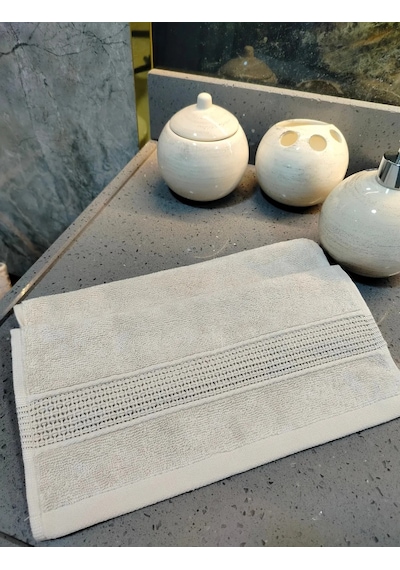 Deluxe Pamuklu Low Twist El Havlusu 30x50 Cm Bej Gri